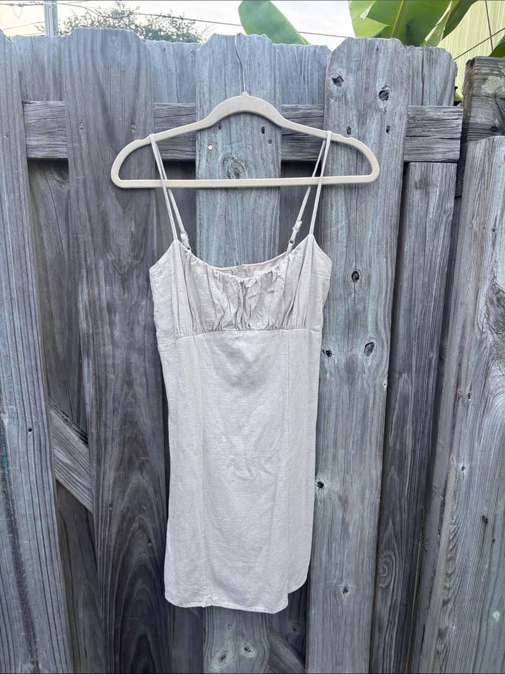 Altar'd State Cream Spaghetti-Strap Mini Dress size small